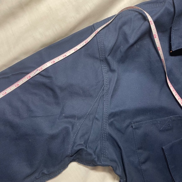 C E Schmidt Men’s Coveralls LG  Short. Long Sleeve.Navy Blue. Auto shop, Garage. - Picture 8 of 15